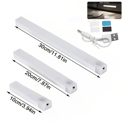 Motion Sensor LED Cabinet Light USB Rechargeable 12-Pack, 12 LED Wireless Night Light 3 Modes Wall Mount for Bedroom, Staircase, Kitchen, Closet & Hallway – 10cm, 20cm or 30cm