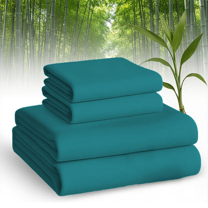 Bamboo Bed Sheet Set Twin Full Queen King - 2000TC Cooling Sheets Ultra Soft Deep Pocket Fits 16 Inch, All Season Comfort for Hot Sleepers with 2 Pillowcases, Multiple Colors