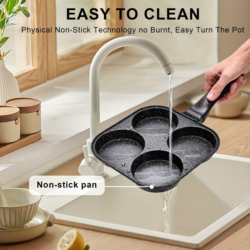 Nonstick Omelet Pan Small Frying Pan - Aluminum Egg Skillet with Heat-Resistant Wooden Handle, Easy Food Release Breakfast Pan for Eggs, Omelettes, Burgers & Pancakes, Easy to Clean Kitchen Cookware