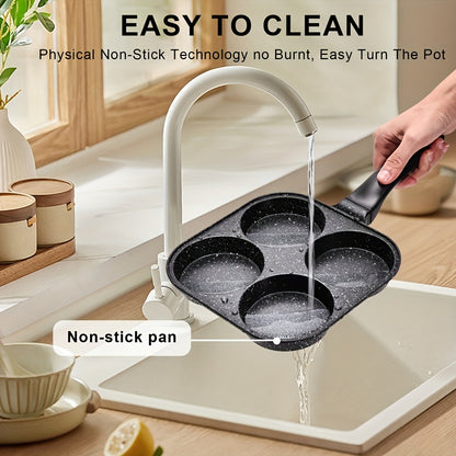 Nonstick Omelet Pan Small Frying Pan - Aluminum Egg Skillet with Heat-Resistant Wooden Handle, Easy Food Release Breakfast Pan for Eggs, Omelettes, Burgers & Pancakes, Easy to Clean Kitchen Cookware