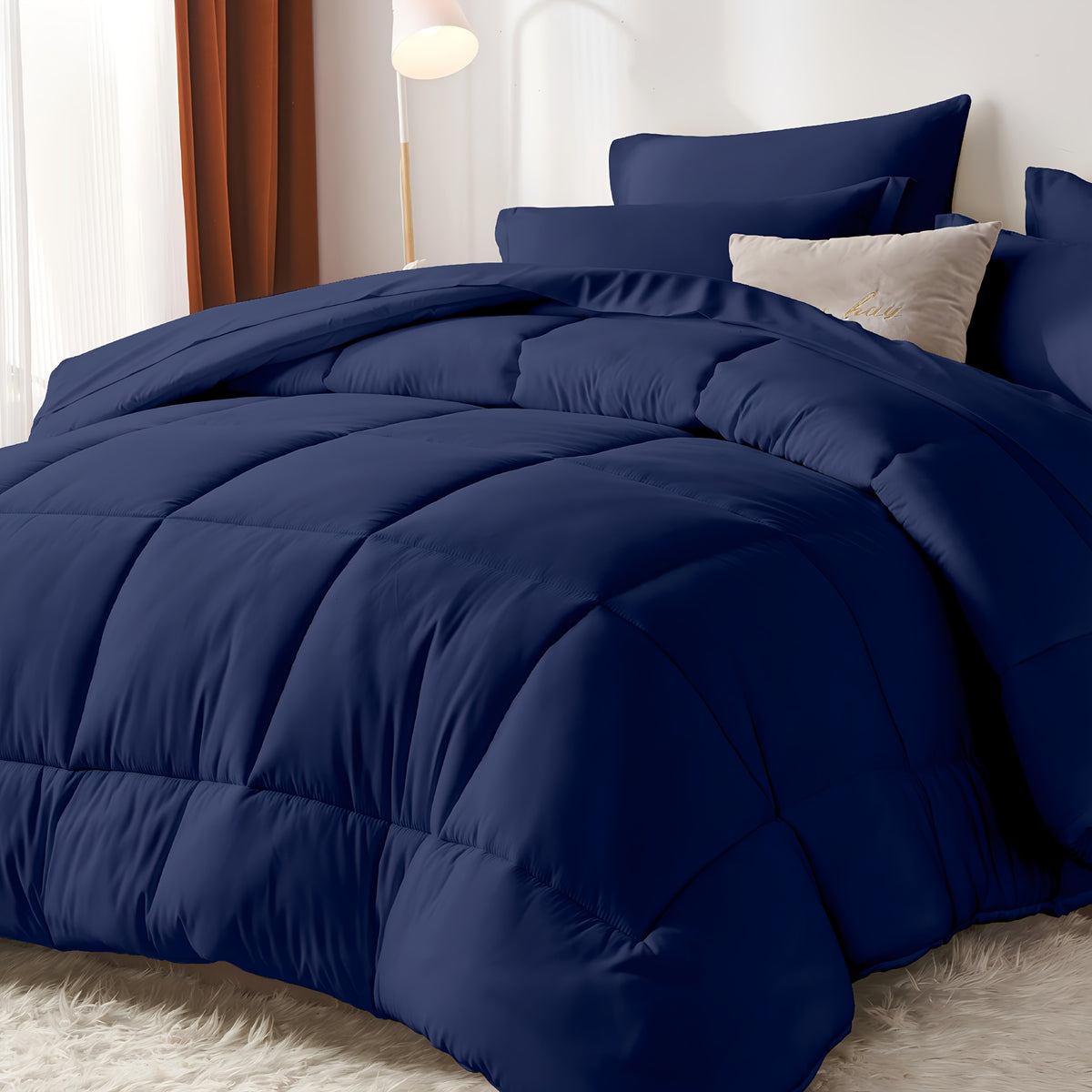 Thin Quilt Comforter Set Twin Full Queen King – Lightweight Breathable Bed in a Bag with Sheets Pillowcases Pillow Shams, All Season Microfiber Bedding Multi-Color