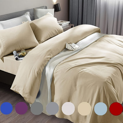 Microfiber Bed Sheet Set 4 Piece – 1800 Thread Count Deep Pocket Sheets for 18-24 Inch Mattress, Wrinkle-Free Soft Bedding Set, Twin XL Full Queen King, 12 Colors, Hotel Quality Bedroom Sheets
