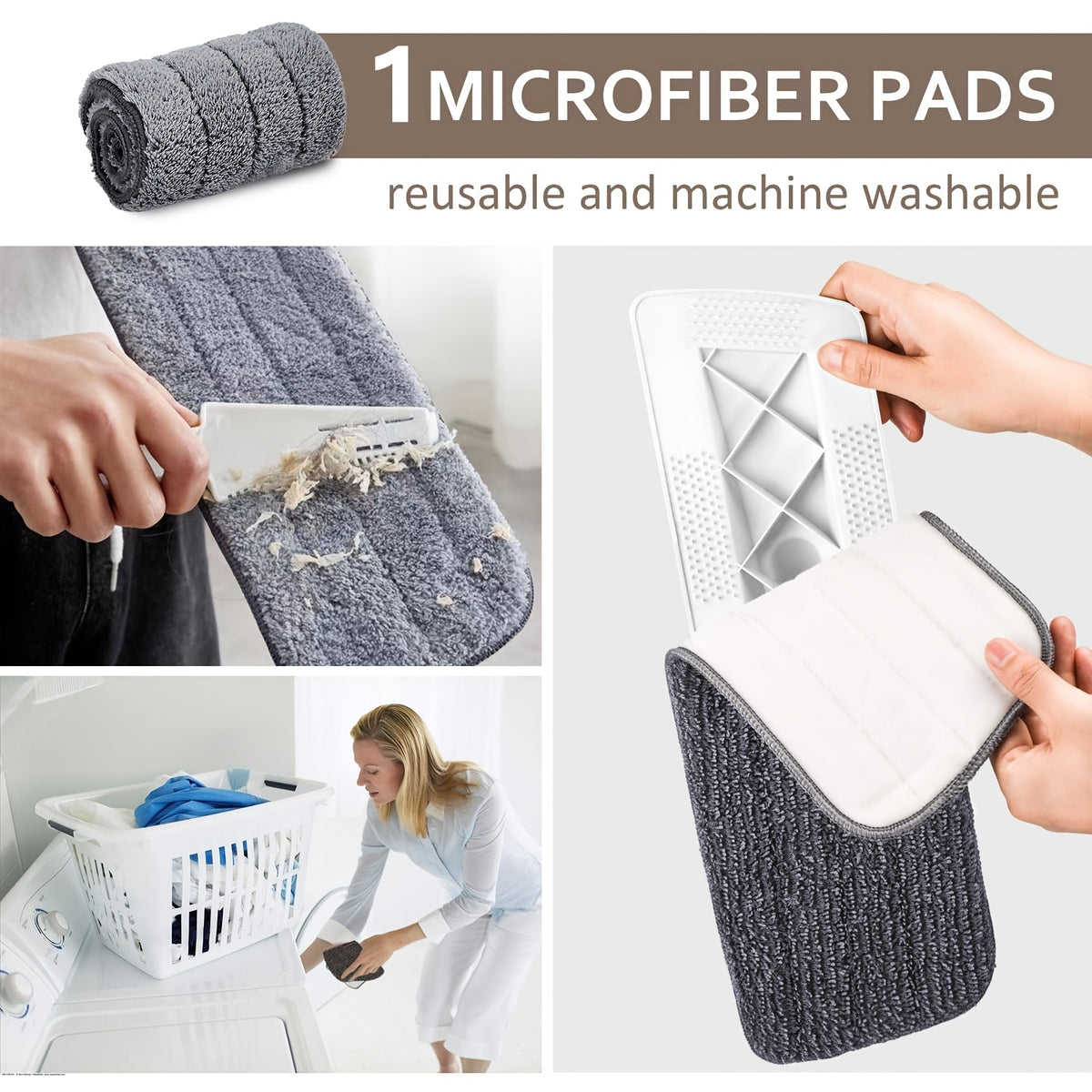 Microfiber Spray Mop with 3 Washable Reusable Pads – Water Spraying Flat Mop for Hardwood, Laminate, Tile & Ceramic Floors – Wet & Dry Dual-Purpose Household Floor Cleaning Mop Set