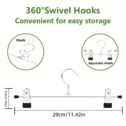 Metal Clothes Hangers with Clips Space Saving Coat Hangers for Jeans Skirts Pants 30 or 60 Pack Slim Wardrobe Organizer for Bedroom Closet Dorm Home Storage