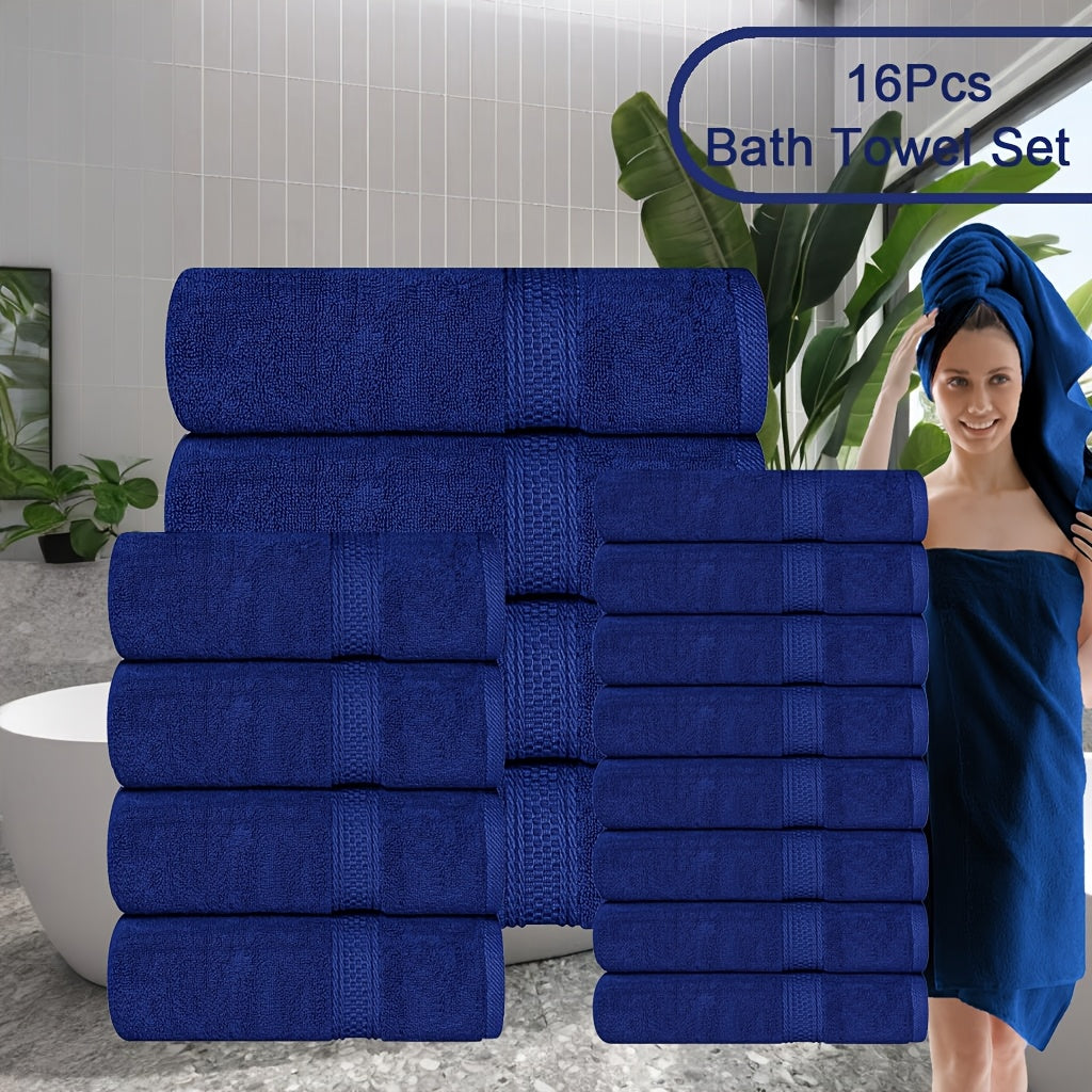 Towel Set 8 Piece & 16 Piece – Soft Absorbent Bath Towels, Hand Towels & Washcloths | Quick Dry Thickened Bathroom Towels for Home Hotel Spa | 12 Colors