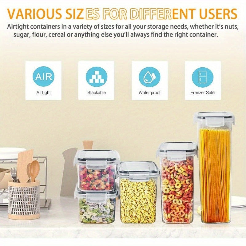 Airtight Kitchen Canisters Set with Lids – 24 30 48 60 Piece Pantry Storage Containers for Food Grain Cereal & Dry Goods, Pest-Proof Flip-Top Jars for Kitchen Organization, BPA-Free