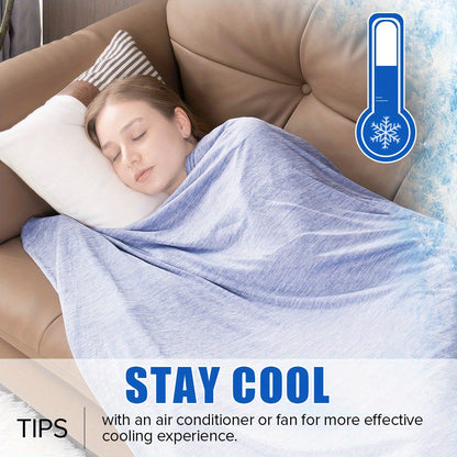 Cooling Blanket for Hot Sleepers Double Layer Cool Touch Summer Throw Lightweight Breathable Blanket for Bed Couch Sofa RV Travel Warm Nights Multiple Colors Sizes 50x70 60x90 90x90 108x90