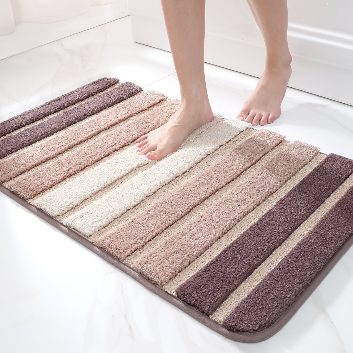 Extra Thick Chenille Bath Rug Non-Slip Absorbent Luxury Bathroom Mat – Soft Plush Pile, Machine Washable, Multiple Colors & Sizes for Bathroom Decor