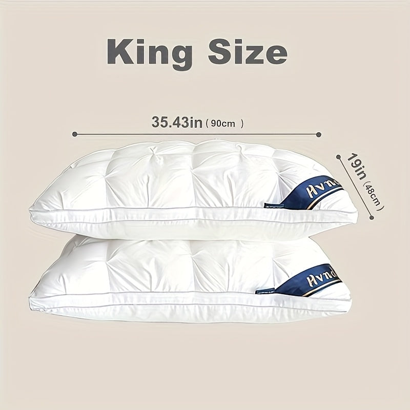 Hotel Quality Pillows for Sleeping 2-Pack – Luxury 5-Star Deep Sleep Neck Support, Non-Collapse Hypoallergenic Polyester Fill, Cooling Soft Texture, Queen & King Size, All-Season Bed Pillows