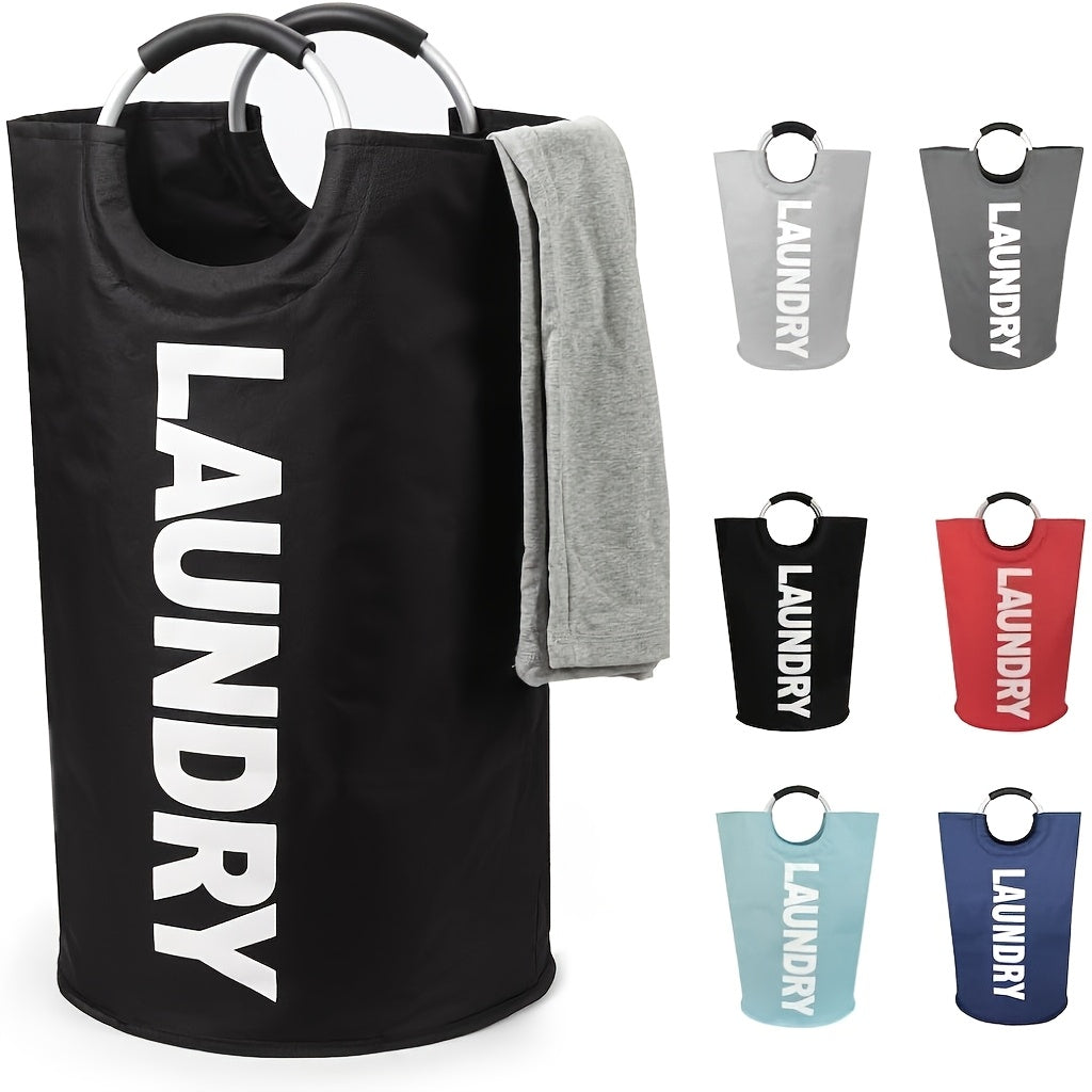 Large Foldable Laundry Basket Waterproof with Padded Handles – Freestanding Dirty Clothes Hamper for Bathroom Bedroom Home, 1pc or 2pcs Multi-Color Options