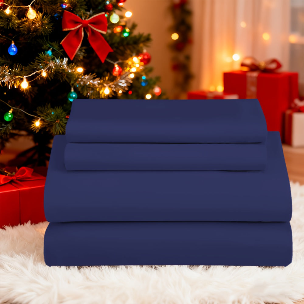Bed Sheets Set Extra Deep Pocket 500 Thread Count, 3/4 Piece 18 Inch Deep Pocket Fitted Sheet Soft Brushed Microfiber Hotel Luxury Bedding, Wrinkle Free Breathable Bed Sheet Twin Full Queen King
