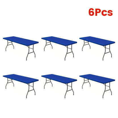 Stretchable Table Covers 6Ft Elastic Spandex Tablecloth Rectangle Washable Polyester Protector for Parties Picnics Weddings Camping Indoor Outdoor