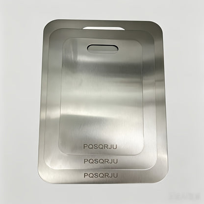 Titanium Cutting Board Set of 3 - Heavy-Duty Rust-Resistant BPA-Free Kitchen Prep Boards with Hook Handles & Rounded Edges, Space-Saving Design for Meat, Vegetables & Fruits, Home & BBQ