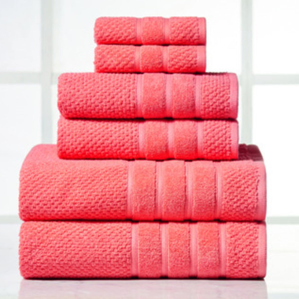 Egyptian Cotton Towel Set 6 Piece – 650 GSM Luxury Bath Towels with Zero Twist Loops, Ultra Soft & Highly Absorbent, Includes 2 Bath Towels, 2 Hand Towels & 2 Washcloths for Bathroom Spa Experience
