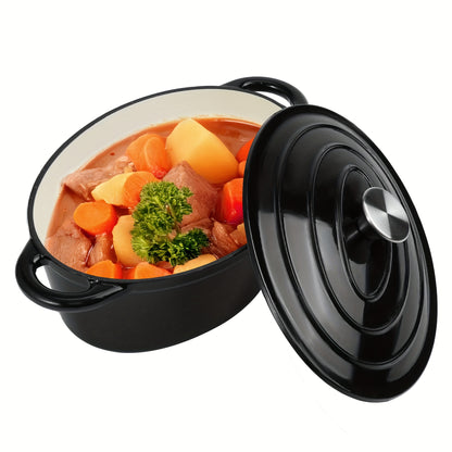 Cast Iron Dutch Oven 4.5 QT with Lid – Enameled Non-Stick Pot for Bread Baking, Sourdough, Braising & Slow Cooking | Dual Handles, Oven Safe 500°F