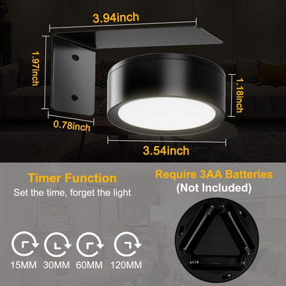 Picture Lights Battery Operated with Remote Control – Dimmable Wireless LED Puck Lights for Wall Art, 3 Color Modes, Timer & Magnetic Mount, No Wiring Gallery Decor (3-Pack or 6-Pack)