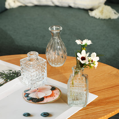 Mini Bud Vases Set 9/12/24/36/54 Pcs Clear Glass Small Flower Vases for Wedding Centerpieces, Birthday Party Anniversary Home Table Decor, Multiple Sizes Bulk Vases for Mother's Day