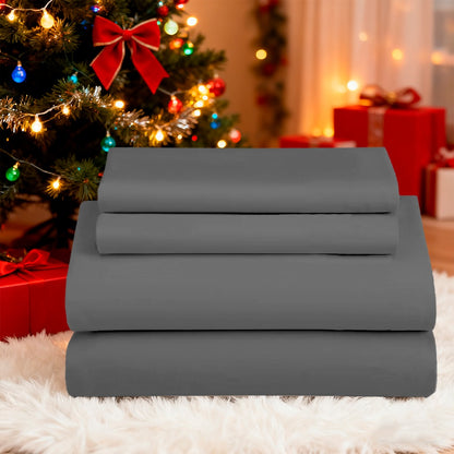 Bed Sheets Set Extra Deep Pocket 500 Thread Count, 3/4 Piece 18 Inch Deep Pocket Fitted Sheet Soft Brushed Microfiber Hotel Luxury Bedding, Wrinkle Free Breathable Bed Sheet Twin Full Queen King