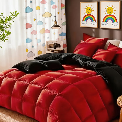 Comforter Sets Queen King Full 7 Piece Bed in a Bag – Soft Satin-Like Fabric, Breathable Quilt Set with Fitted Sheet, Flat Sheet & 4 Pillowcases, Multiple Colors for Bedroom Hotel School