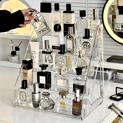 Clear Acrylic Perfume Organizer 5 Tier Transparent – Countertop Vanity Display Shelf for Perfume Bottles Skincare Makeup Cosmetics Lightweight Sturdy Tool-Free Assembly Bathroom Dresser