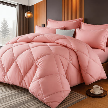 Bedding Comforter Set 30+ Colors All Season – Diamond Quilted Down Alternative Comforter with Pillowcases, Soft Lightweight Breathable Microfiber Fill, Twin Queen King, 2/3 Piece Bed Set for Bedroom Guest Room Dorm