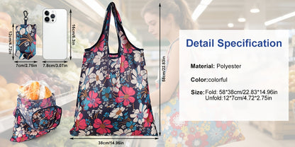 Reusable Grocery Bags Foldable 18/36 Pack Waterproof Nylon Shopping Tote Bags Bulk, Cute Lightweight Foldable Bags for Groceries Produce Shopping Travel, Eco Friendly Reusable Bags