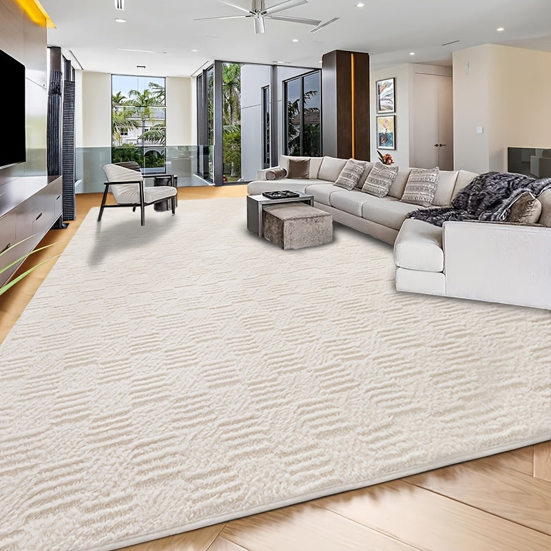 Luxury Plush Area Rug 8x10 Feet Ultra-Soft 1.7 Inch High Pile Fluffy Carpet Non-Slip for Living Room, Bedroom, Study Room & Dorm – Fuzzy Furry Modern Shag Rug for Home Decor