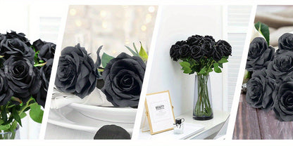 Artificial Roses Bulk with Long Stems Real Touch Velvet Fake Rose Flowers for Wedding Centerpieces, Bridal Bouquet, Valentine's Day, Mother's Day & Home Decor – 50 or 100 Pcs (Red, White, Pink, Black, Blue)
