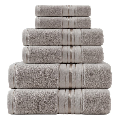 100% Cotton Towel Set 6 Piece – Super Soft Absorbent Bath Hand Washcloth Towels for Bathroom Spa Hotel, Rapid Drying Gentle on Skin, 9 Colors