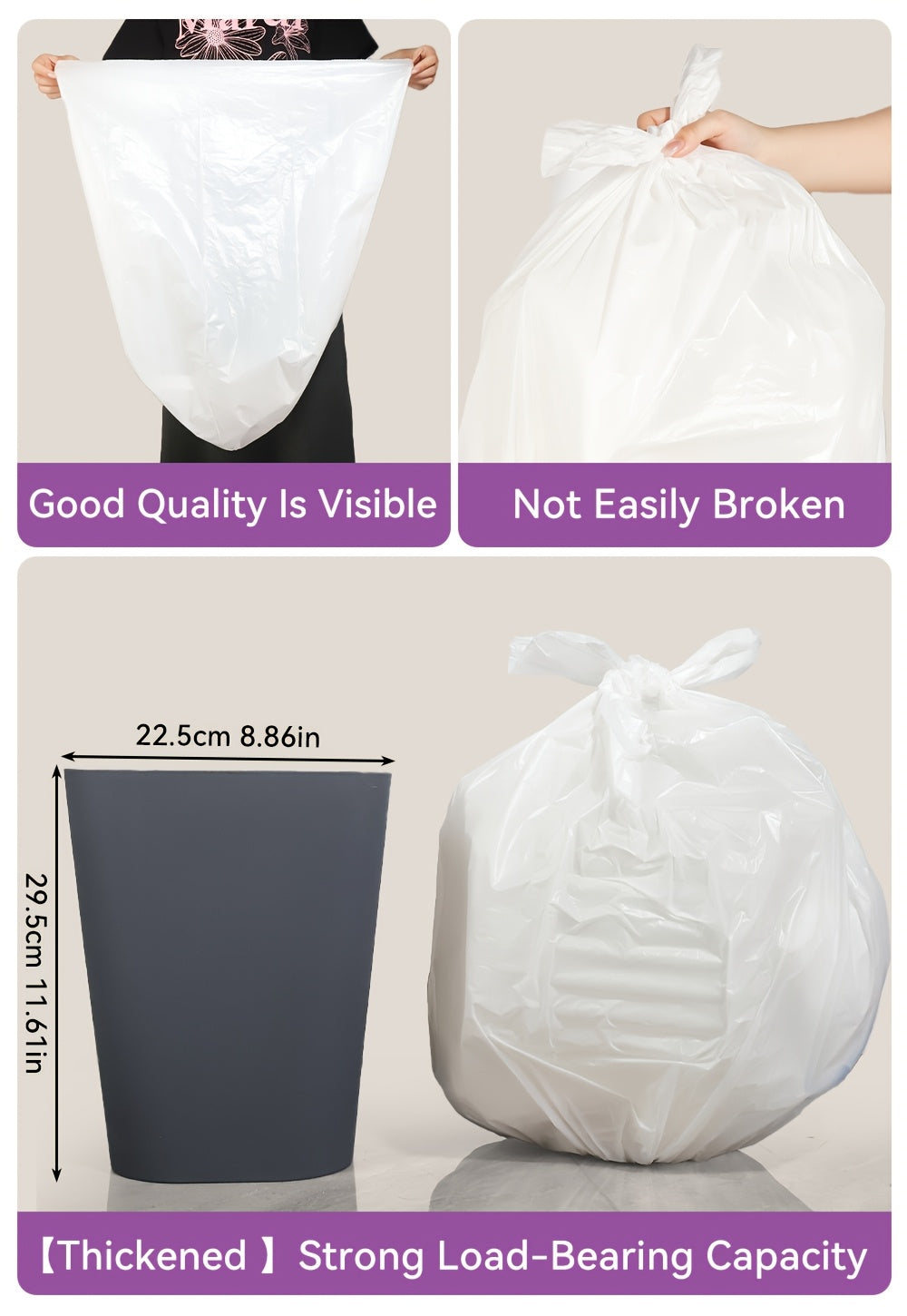 Expandable Trash Bags 13 Gallon Boxed Heavy Duty – Super Strong Leak-Resistant Odor-Proof Garbage Bags, Multiple Count Options 44 to 360 Bags, Drawstring & Clear Styles, Kitchen Bedroom Outdoor Use