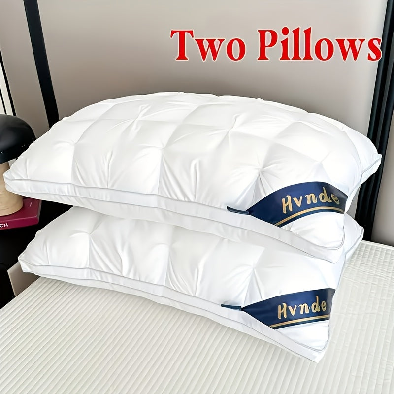 Luxury Hotel Quality Pillows 2 Pack Hypoallergenic Soft Plush Fill Breathable Cooling for Deep Sleep Side Back Sleepers Queen King Size All Season Machine Washable Bedroom Pillows