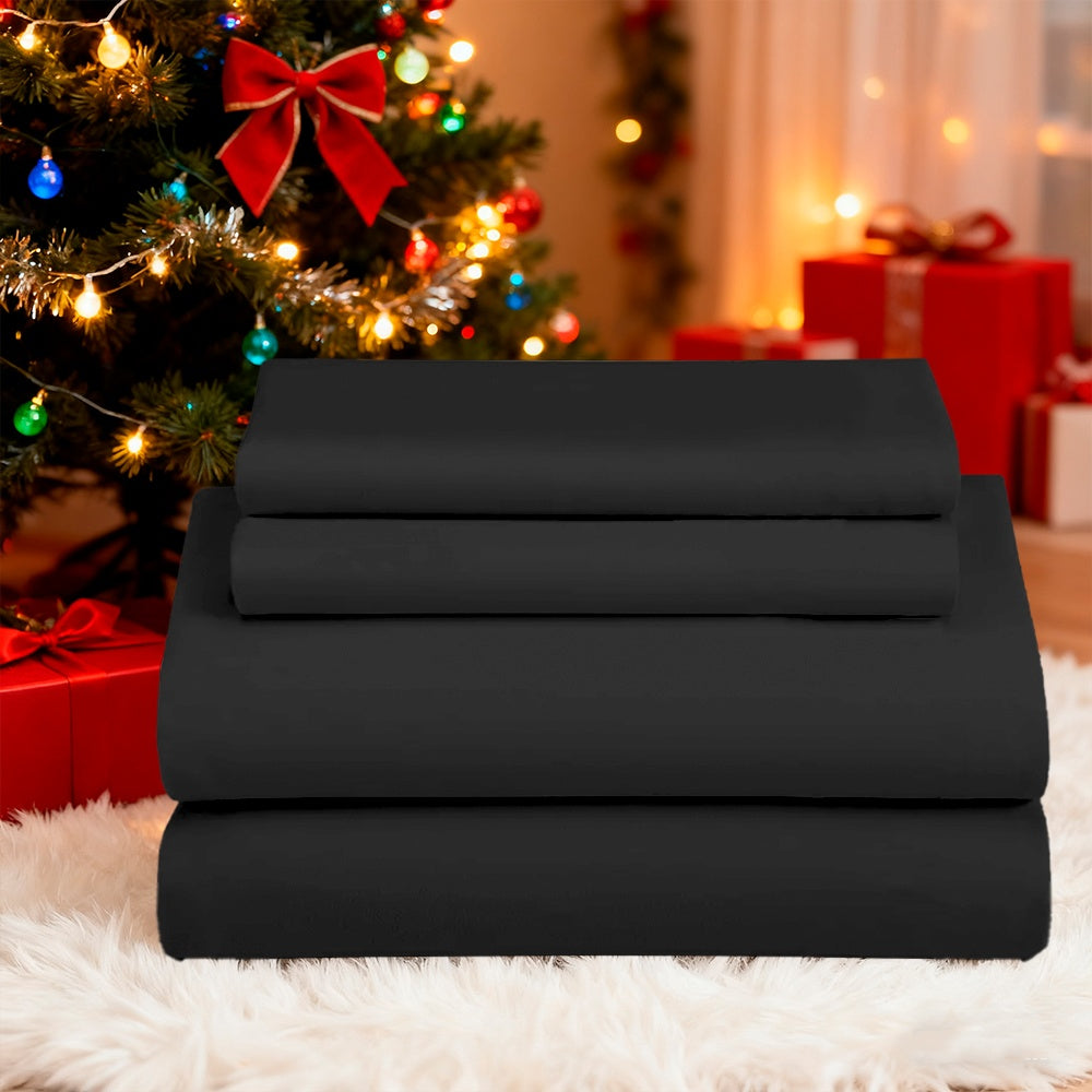 Bed Sheets Set Extra Deep Pocket 500 Thread Count, 3/4 Piece 18 Inch Deep Pocket Fitted Sheet Soft Brushed Microfiber Hotel Luxury Bedding, Wrinkle Free Breathable Bed Sheet Twin Full Queen King