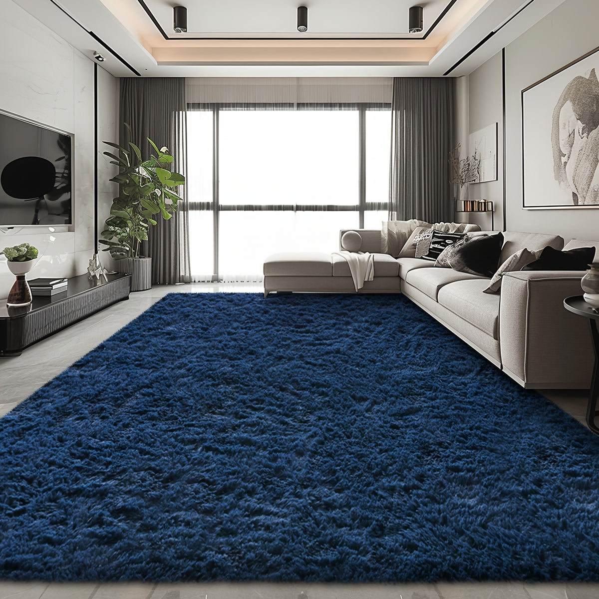 Shaggy Area Rug for Living Room – Ultra-Soft Fluffy Bedroom Carpet, Thick Plush Floor Mat for Home Decor, 5x7 6x9 8x10 9x12 Ft, Tie-Dye & Solid Colors