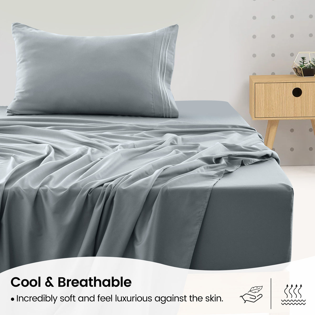 1800 Series Bed Sheets Set 4 Pieces – Brushed Microfiber Deep Pocket Sheet Set with Pillowcases, Cooling & Breathable Bedding for All Seasons, Fade Resistant, Fits Mattresses Up to 16 Inches