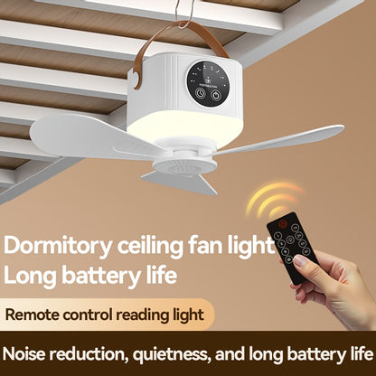 Portable Tent Fan with Remote Control & Triangular Stand – USB Rechargeable Camping Fan with Hanging Hook, Aromatherapy Function, 3 Speeds, Emergency Survival Fan for Canopy Tent, Outdoor & Bedroom