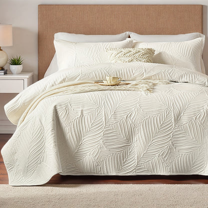 Coin Pattern Quilt Set 2/3 Piece – Lightweight Microfiber Bedspread Soft All-Season Coverlet with Pillow Cases, Twin Full Queen King, Modern Style Bedroom Comforter Set Multiple Colors & Random Color