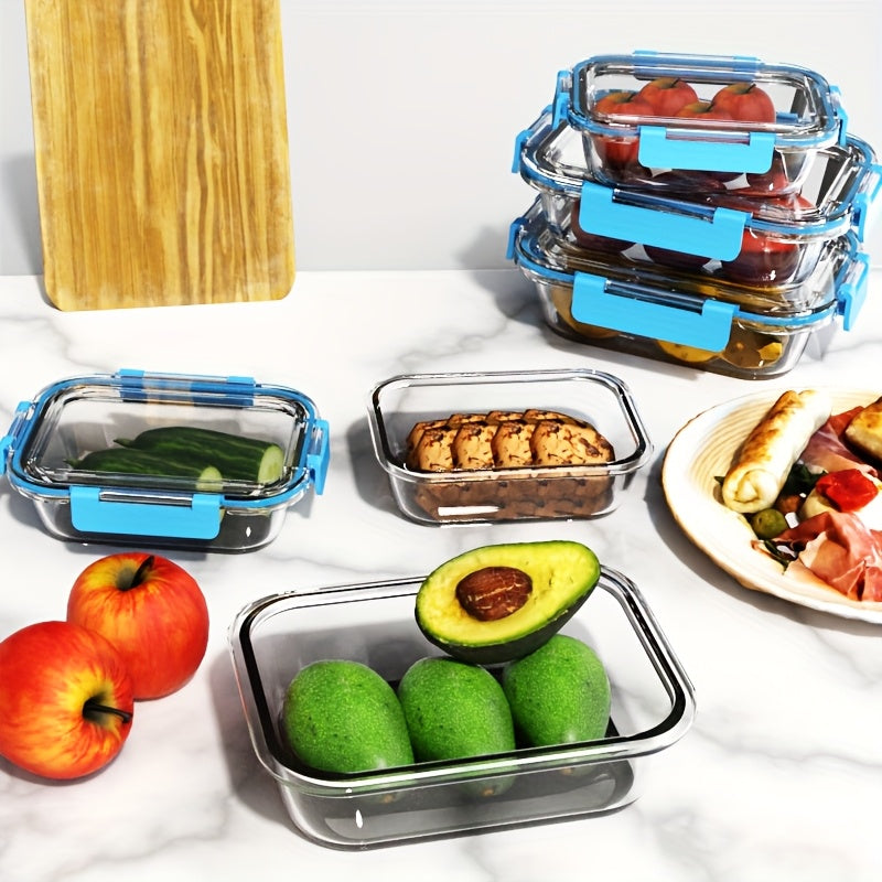Glass Food Storage Containers 20-Piece Set 10 Containers + 10 Airtight Lids Stackable Meal Prep Containers, Oven Microwave Refrigerator & Dishwasher Safe – Space-Saving Kitchen Organization