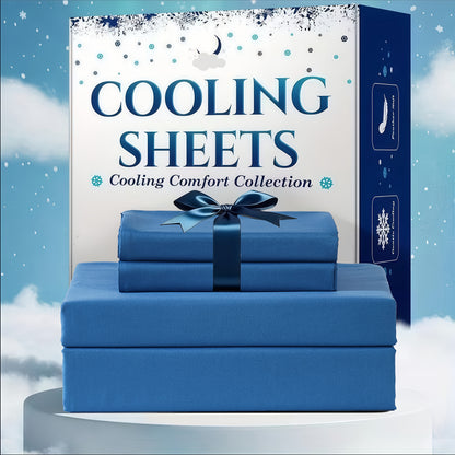 Cooling Bed Sheet Set 3 or 4 Piece Deep Pocket Fitted Sheet Flat Sheet Pillowcase Hotel Luxury Soft Wrinkle Free Twin Full Queen King Size 22 Colors