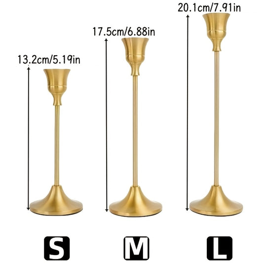 Bell-Shaped Metal Candle Holders Set of 6 - Classic Tabletop Centerpiece for Christmas, Halloween, Wedding & Home Decor, Durable Multi-Holiday Candlestick Display (Candles Not Included)