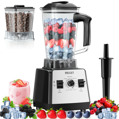 Countertop Blender 2400W 68oz Professional Food Processor, 25000RPM Powerful Smoothie Blender for Kitchen with 2 Containers, Ice Crushing Milkshake Juice Sorbet Grinder Combo in 7 Colors