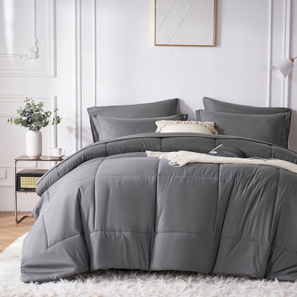 Thin Quilt Comforter Set Twin Full Queen King – Lightweight Breathable Bed in a Bag with Sheets Pillowcases Pillow Shams, All Season Microfiber Bedding Multi-Color