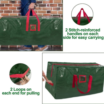 Christmas Tree Storage Bag PVC Extra Large – Fits Trees Up to 7.5 Feet, Durable Waterproof Material with Double Zippers & Strong Handles, Xmas Holiday Tree Organizer, Red