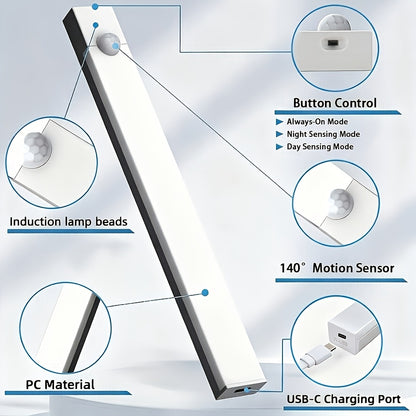 Motion Sensor LED Cabinet Light USB Rechargeable 12-Pack, 12 LED Wireless Night Light 3 Modes Wall Mount for Bedroom, Staircase, Kitchen, Closet & Hallway – 10cm, 20cm or 30cm