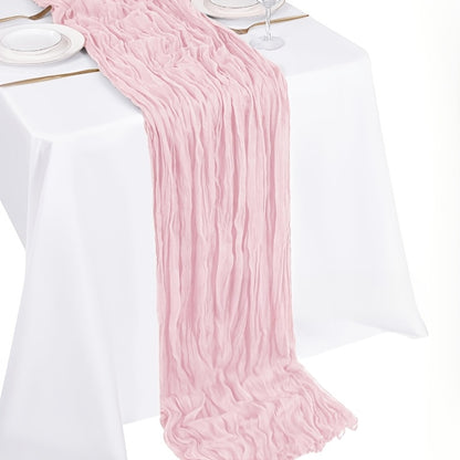 Cheesecloth Table Runner 10ft, Set of 12 Boho Gauze Table Runners 21.3x120 Inch – Rustic Romantic Bulk Cheese Cloth Roll for Wedding, Bridal Shower, Birthday Party & Dining Table Decor, 16 Colors