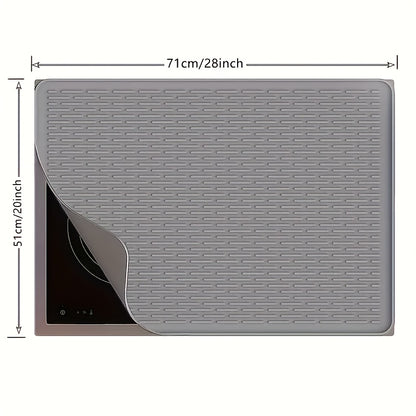 Silicone Stove Top Cover Mat 28x20 Inch Heat-Resistant Cooktop Protector 1/2pcs – Scratch-Resistant Glass Cooktop Guard & Dish Drying Mat for Gas Electric Stoves, Kitchen Counter Protector