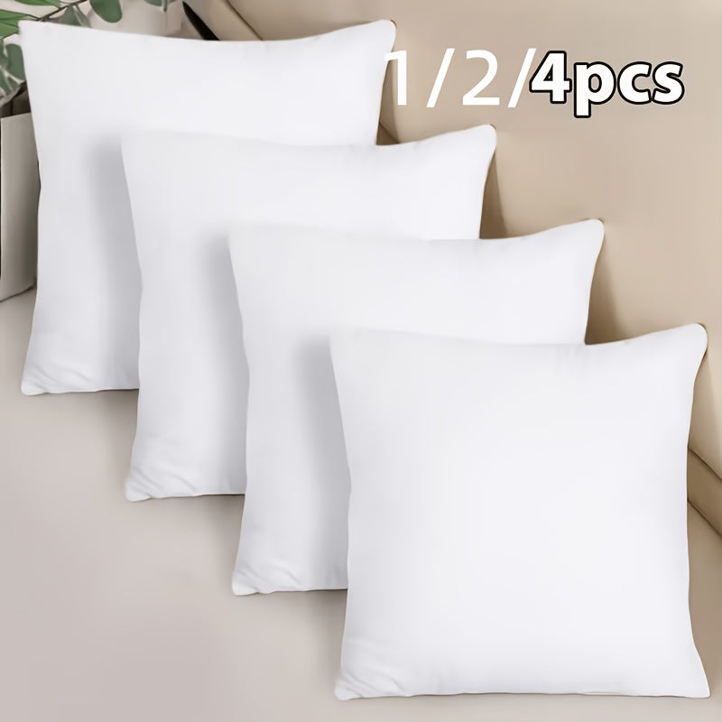 Square Pillow Inserts Hypoallergenic Cushion Filling 1/2/4 Pack – White Fiber Fill Throw Pillow Inserts for Sofa Bed Patio, Fluffy & Soft for Living Room Bedroom Office Outdoor Decor