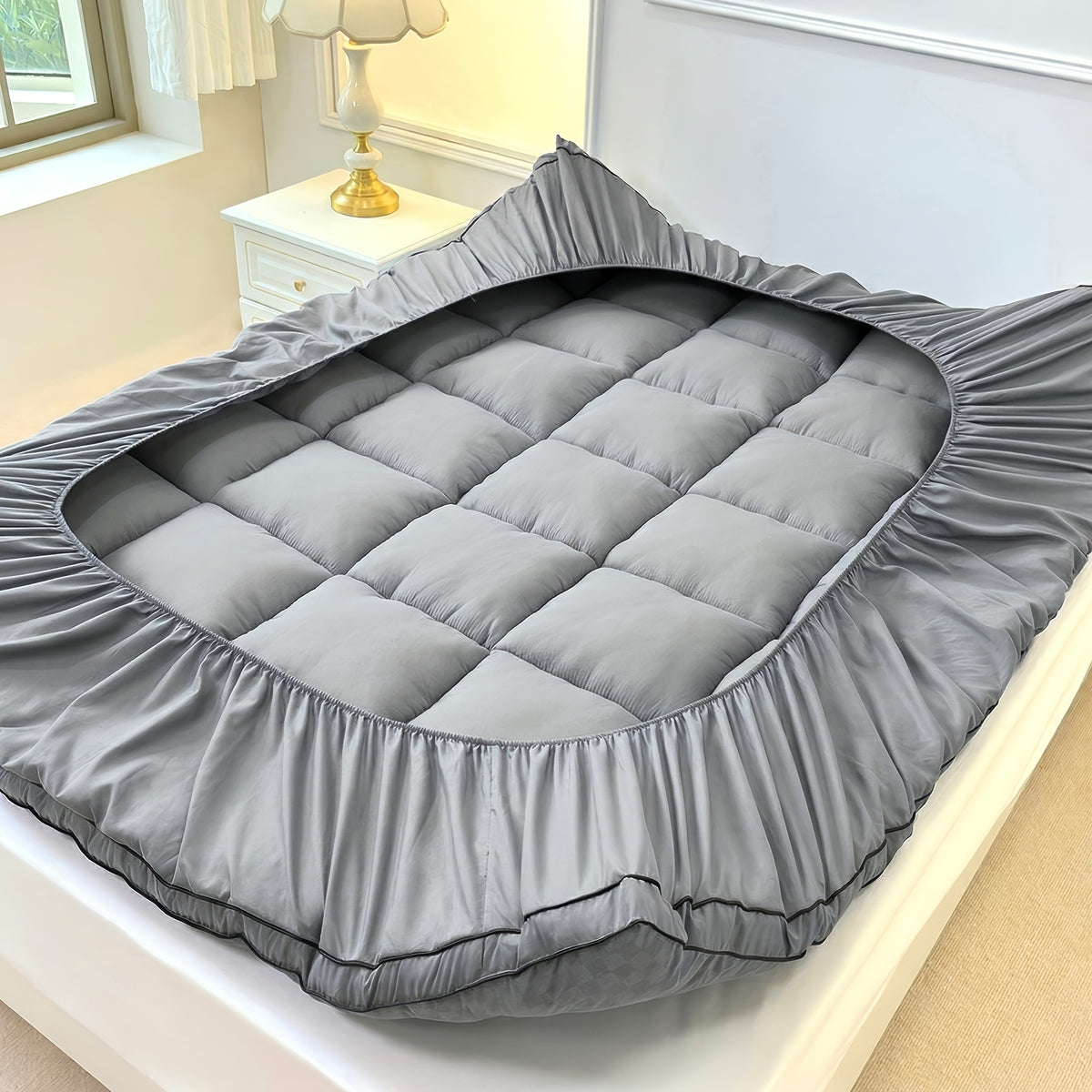 Cooling Mattress Protector Quilted Waterproof Deep Pocket Mattress Pad Cover Twin Full Queen King Cal King – Stretchy 8-21" Fitted Sheet Style
