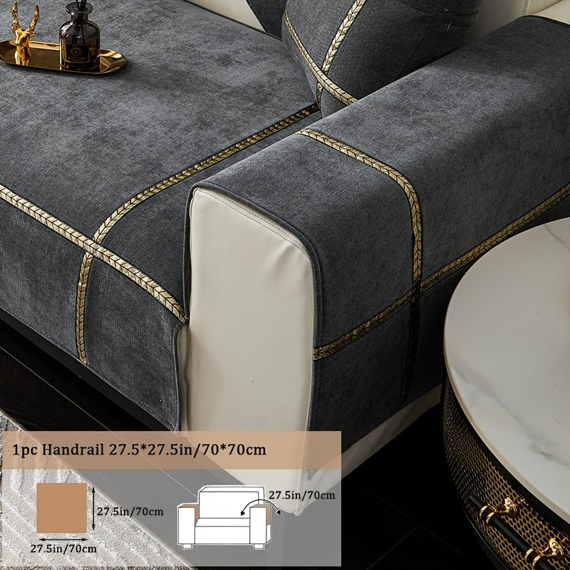 Chenille Sofa Cover Pet-Friendly All-Season Slipcover Furniture Protector for Living Room Bedroom Office - Fits Single 2 3 4 Seater Sofa - Blue-Green Deep Gray Off White Light Gray