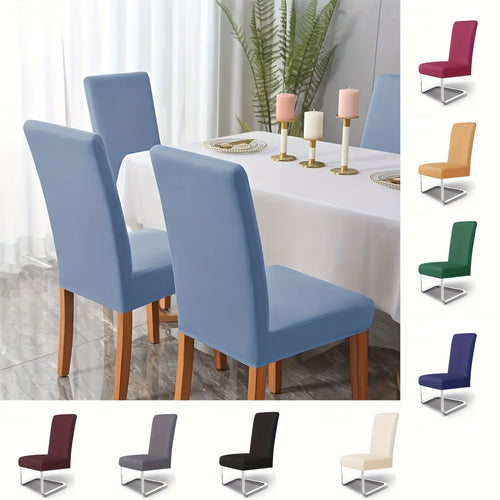 Dining Chair Covers Set of 4 6 Stretch Jacquard Slipcovers, Elastic Chair Cover for Dining Room Kitchen Wedding Office Living Room, Washable Furniture Protector in 9 Colors