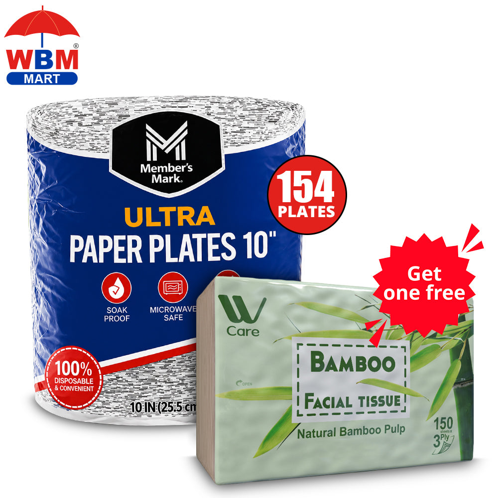 Disposable Paper Plates 154/220 Count 10 Inch Botanical Leaf, Microwave-Safe Cut-Resistant Soak-Proof Sturdy Plates for Everyday Meals, Parties, Wedding, Camping, BBQ, Independence Day